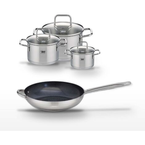 Lot Poêle 32cm Profi Therm Platinum Elo & 3 Faitouts Elo Citrin