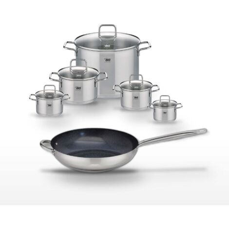 Lot Poêle céramique 32 cm Elo Profi Therm Platinum et 5 Faitouts Elo Citrin