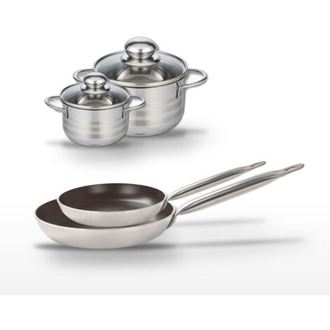 Lot Poêles 24/28 cm & Faitouts 12/16 cm Elo Bistro Line