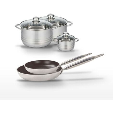 Lot Poêles 24/28 cm & Faitouts 12/20/24 cm Elo Bistro Line