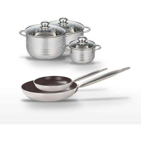 Lot Poêles 24/32 cm & Faitouts 14/20/24 cm Elo Bistro Line