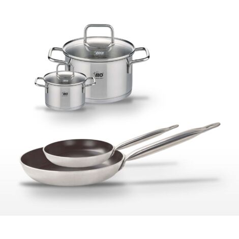 Lot Poêles 24 cm & 32 cm Elo Bistro Line et Faitouts 12 cm & 20 cm Elo