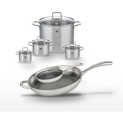 Lot Poêles 24cm & 32cm avec 4 Faitouts Elo Relief Evolution