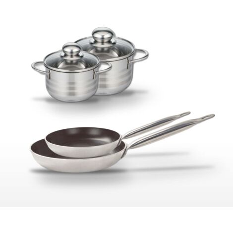 Lot Poêles 28/32 cm et Faitouts 14/16 cm Elo Bistro Line