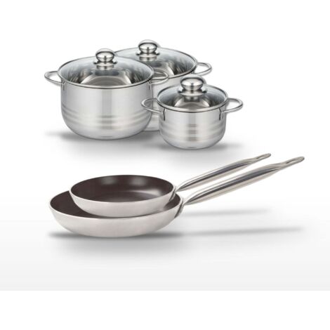 Lot Poêles 28/32 cm & Faitouts 16/20/24 cm Elo Bistro Line