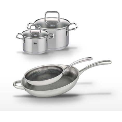 Lot Poêles 28/32cm & Faitouts 12/16cm Elo Relief Evolution