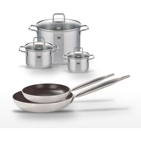 Lot Poêles 28/32cm & Faitouts 16/20/26cm Elo Bistro Line