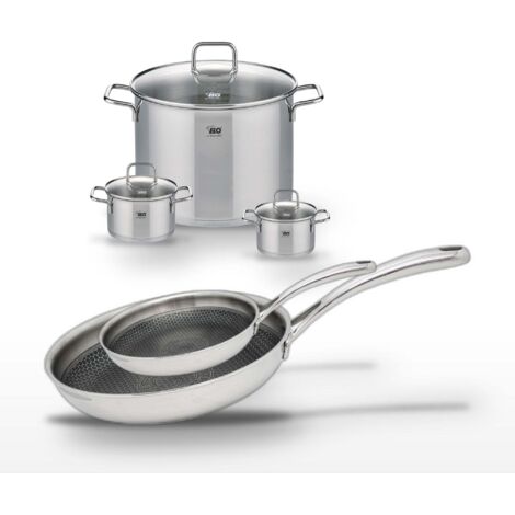 Lot Poêles 28cm & 24cm et Faitouts 12cm, 14cm, 26cm Elo Relief Evolution
