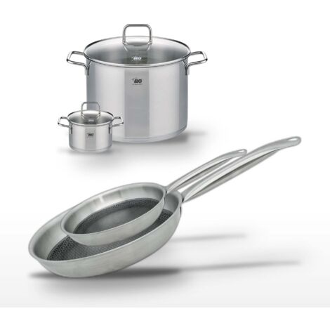 Lot Poêles 28cm & 24cm et Faitouts 26cm & 14cm Elo Relief Solution