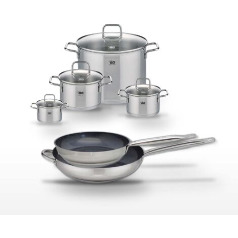 Lot Poêles 28cm & 32cm Elo Profi Therm Platinum et Faitouts Inox Elo Citrin