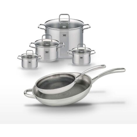 Lot Poêles 28cm & 32cm et Faitouts 14cm, 16cm, 20cm, 26cm Elo Relief Evolution