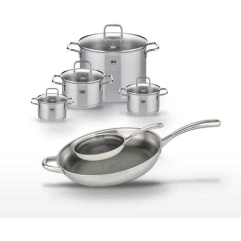 Lot Poêles 32cm & 24cm et Faitouts 14/16/20/26cm Elo Relief Evolution