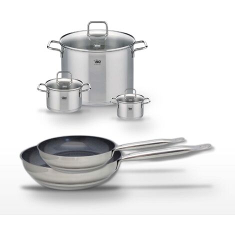Lot Poêles céramiques 24/28 cm Elo Profi Therm Platinum et 3 Faitouts Elo Citrin