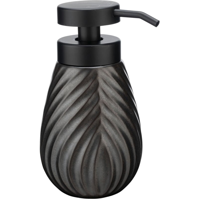 Distributeur de savon Wenko Idro anthracite 2 pièces ensemble accessoires salle de bain céramique design porte-brosse à dents céramique set salle de