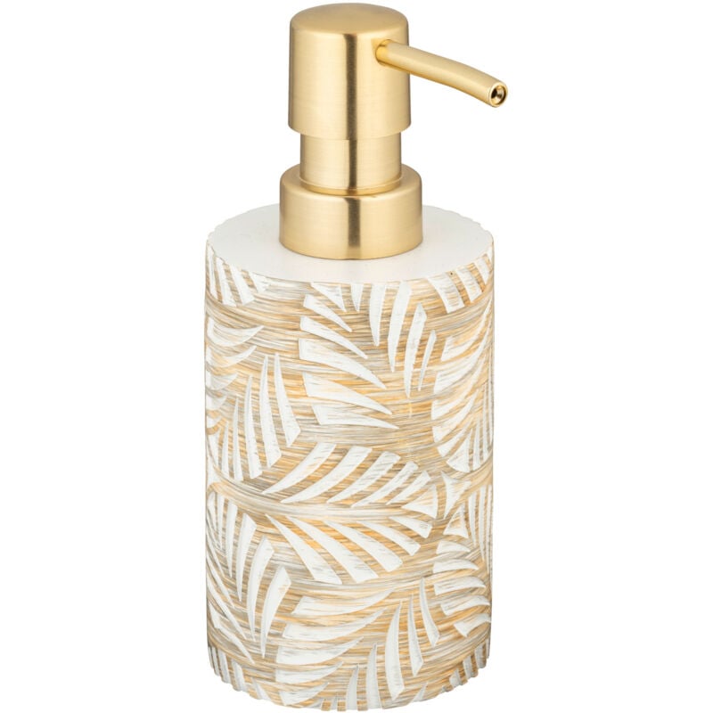 Distributeur de savon Wenko Terralba 2 pièces blanc or set accessoires salle de bain distributeur de savon design gobelet salle de bain accessoires