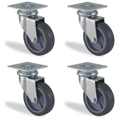Roulettes pivotantes en caoutchouc Ultra durables de 3 pouces, charge lourde  de 100kg, roulettes de chariot, frein de roulette avec frein, roue  universelle - AliExpress