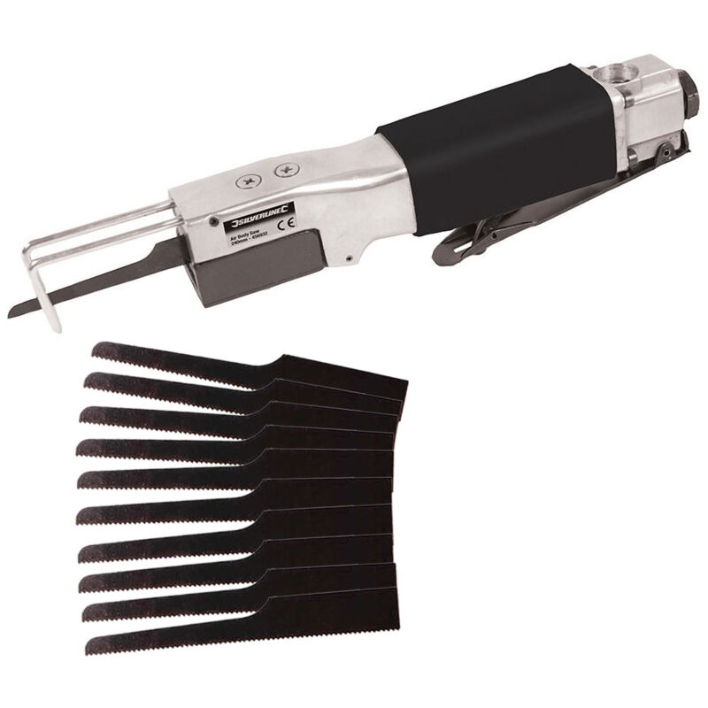 Silverline - Lot scie sabre pneumatique et 10 lames de rechange