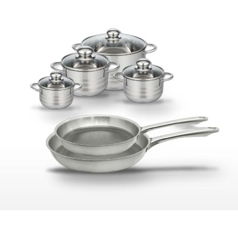Lot Set de 2 Poêles 24/28 cm et 4 Faitouts Elo Relief Passion