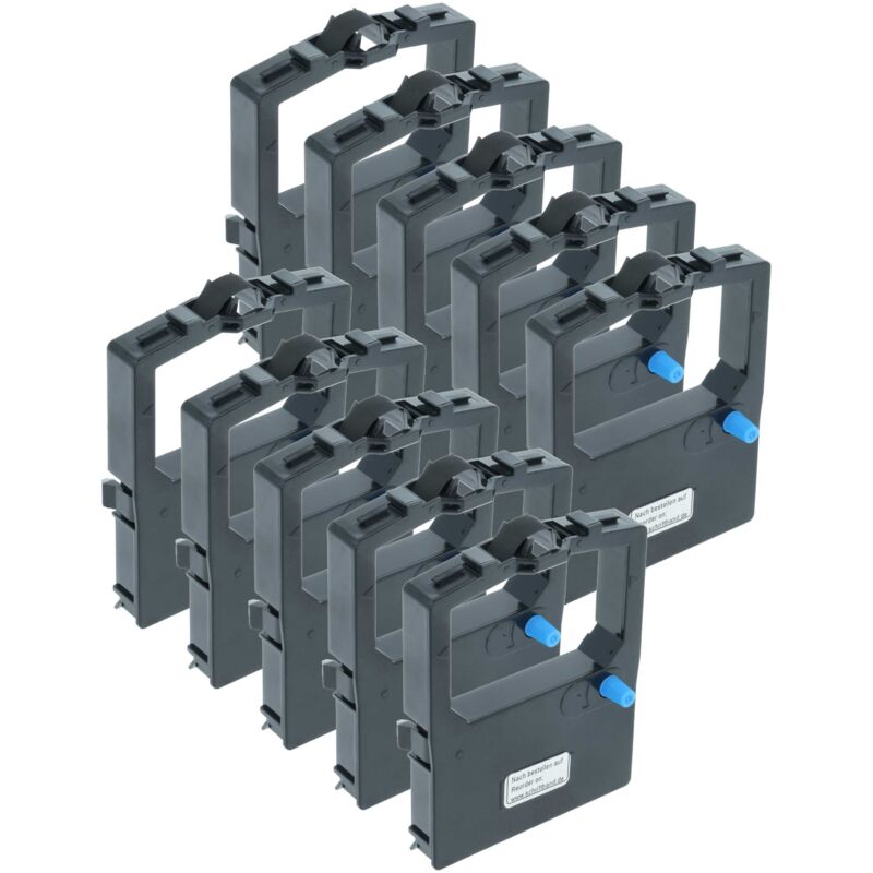Vhbw - 10x Ruban encreur compatible avec oki Microline ML-182, ML-183, ML-192, ML-193, ML-280, ML-320 imprimante matricielle ou de reçus - noir