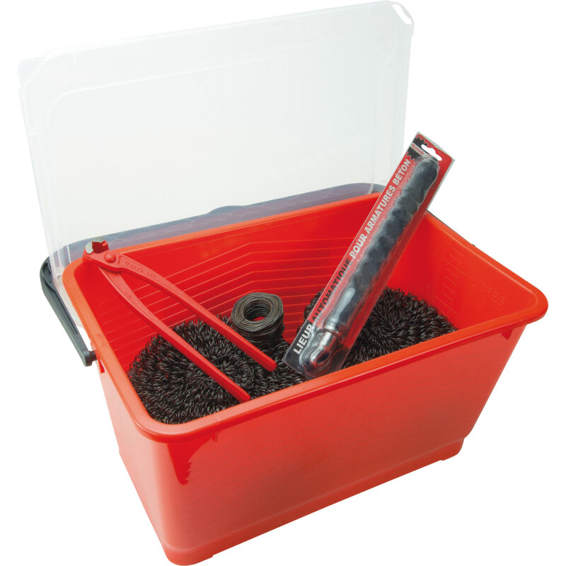 LOT SPÉCIAL FERRAILLAGE – Lieur automatique + 2×1000 liens 12 cm Ø1,1 mm + bobinot fil recuit Ø1,4 mm + tenaille russe 22 cm MOB – Kit complet pour