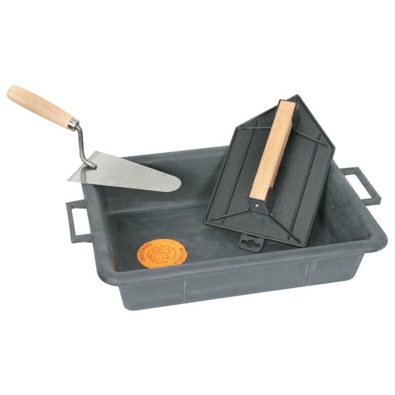 Vinmer - Lot spécial maçon : 1 bac, 1 taloche et 1 truelle