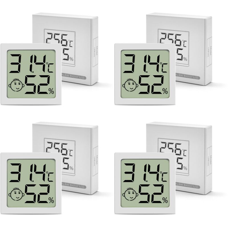 Lot Thermometre Interieur Maison, Mini LCD Digital Thermomètre, Hygromètre d'intérieur Mural Petit pour Chambre Bébé, Chambre à Coucher, Salon et
