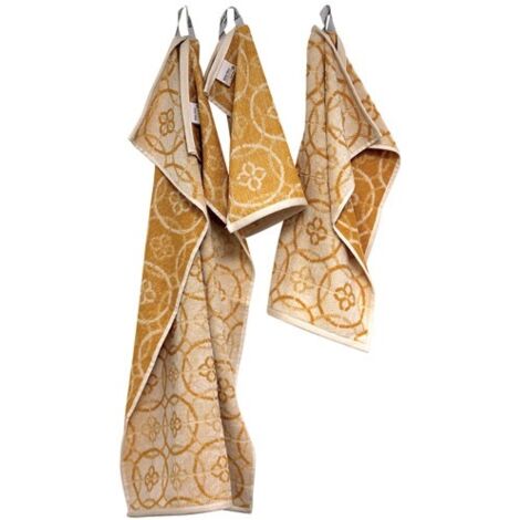 Lot Torchons 3 Tailles Jacquard Miel - Tissages De Beaulieu