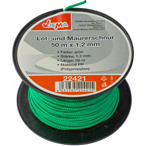 Lot- und Maurerschnur 50m x 1,2mm PP grün