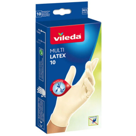 Lot VILEDA de 10 gants jetables multilatex - Taille M-L - Blanc