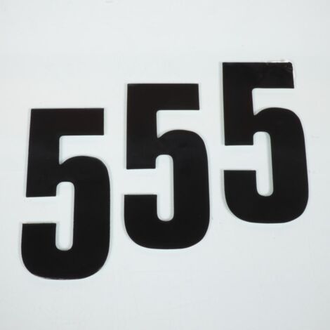 Lot von 3 Aufkleber Aufkleber Rennnummer 5 schwarz blackbird