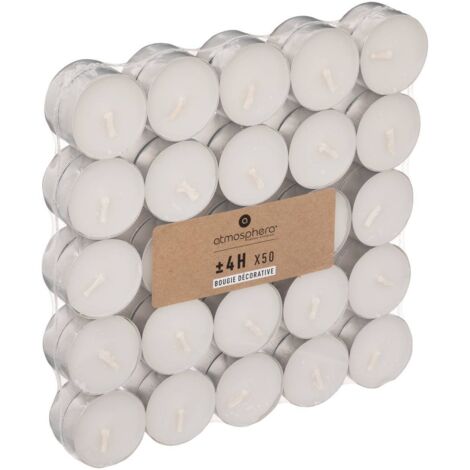Lot von 50 weißen Kerzen - Atmosphera créateur d'intérieur