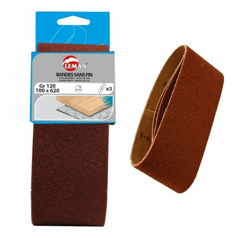 

Blister 3 bandas de lija corindon 100x560 gr80 Ref:10056002 - Leman