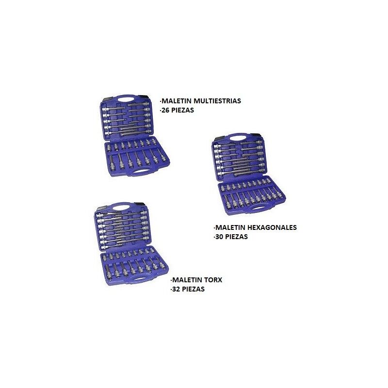 

Lote 3 Maletas Herramientas Torx Hexagonales Y Multiestrias Profesionales