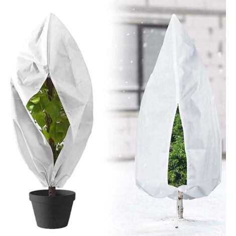Lote de 1 funda de invierno para plantas de exterior, para macetas, 100 x 120 cm, contra el frío y las heladas, para arbustos, para exteriores.