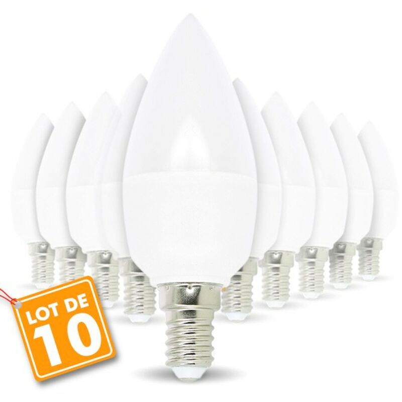 

Lote de 10 bombillas LED E14 6W eq 40W | Temperatura de color: Blanco cálido 3000K