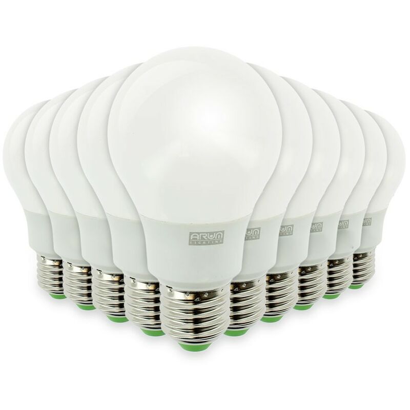 

Lote de 10 bombillas LED E27 7W eq 50W 550Lm | Temperatura de color: Blanco cálido 2700K