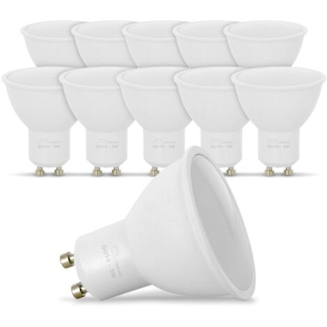 Lote de 10 bombillas LED GU10 5W eq. 40W 6000K Blanco Frio