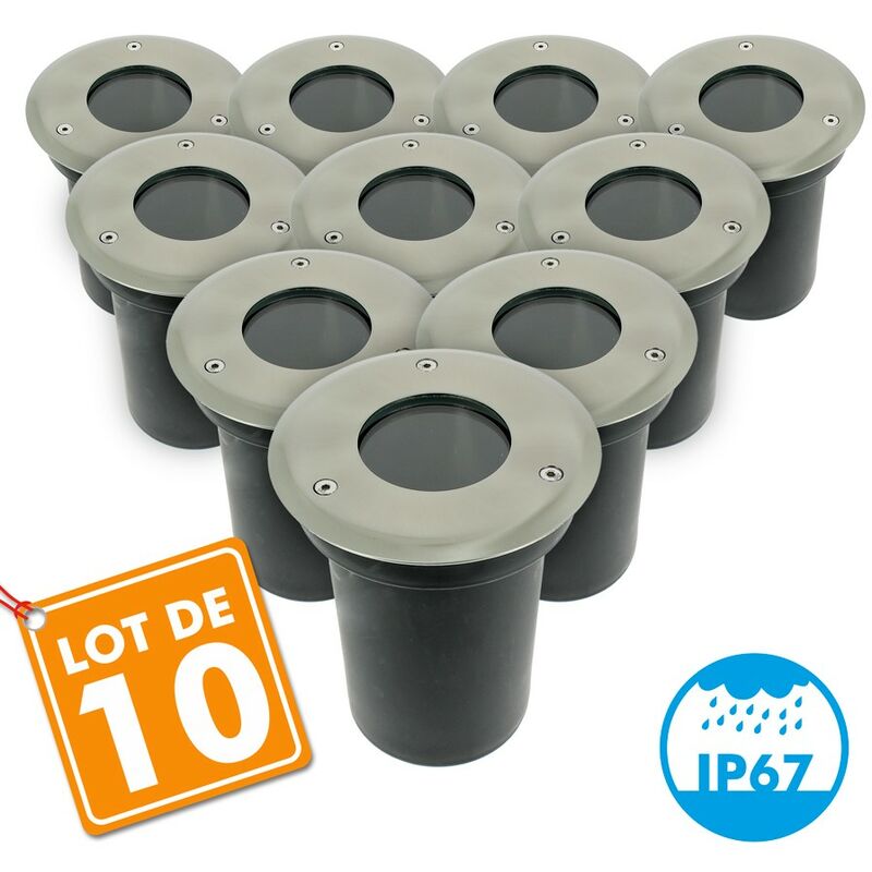 

Lote de 10 Downlights INOX 304 GU10 IP67