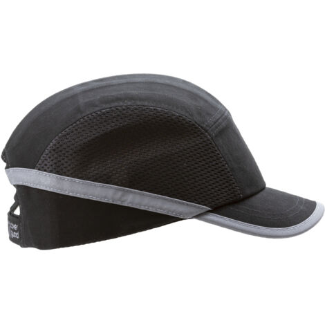 Lote de 10 - Gorra antimpacto transpirable de algodón/red - NEGRA VISERA 5CM