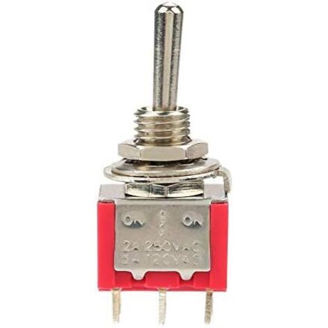 Lote de 10 interruptores con base temporal ON-OFF-ON, DPDT, 6 broches, 6 mm, 2A/250VAC, 5A/120VAC, 1 de cada