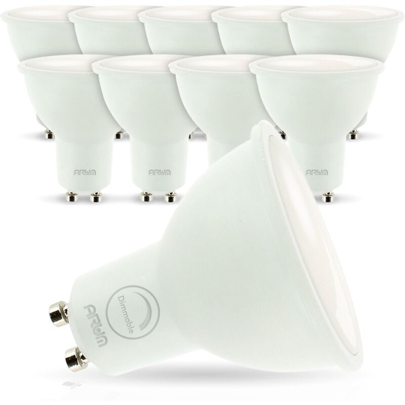 lote de 10 Led Bulbs GU10 7W eq. 60W regulable | Temperatura de color: Blanco cálido 2700K
