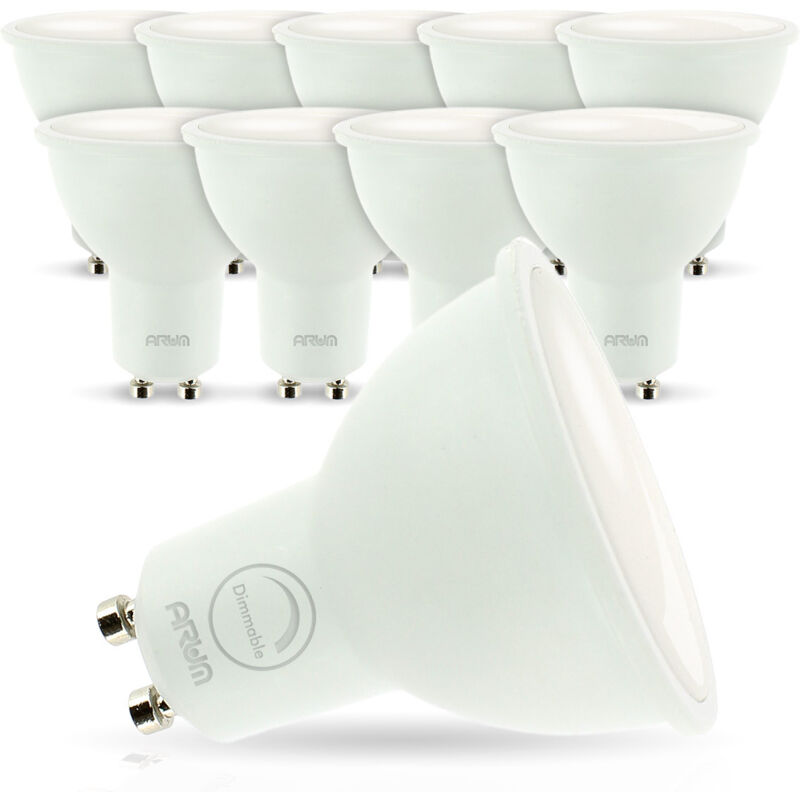 lote de 10 Led Bulbs GU10 7W eq. 60W regulable | Temperatura de color: Blanco frio 6000K