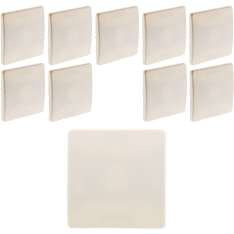 Lote de 10 placas cubre-caja 75x75mm con tornillos + garras - Blanco - Diwone - Zenitech