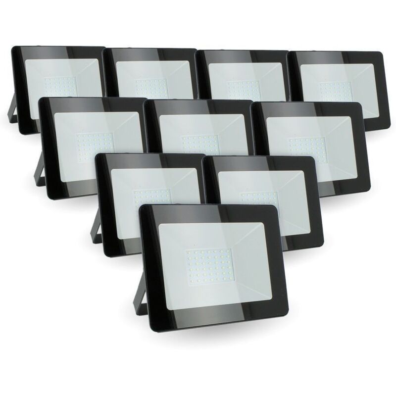 

Lote de 10 reflectores LED 30W IP65 al aire libre | Temperatura de color: Blanco frío 6400K