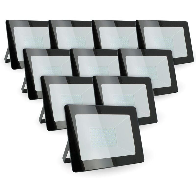 

Lote de 10 reflectores LED 50W IP65 al aire libre | Temperatura de color: 4000K blanco neutro