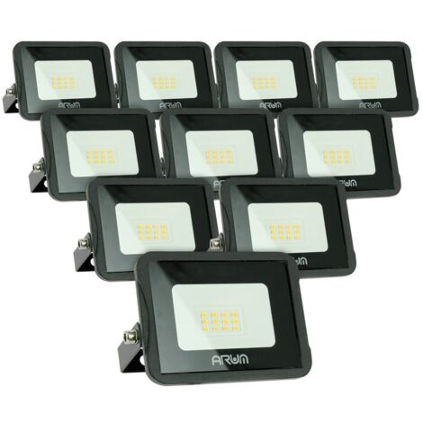 Lote de 10 reflectores LED 10W IP65 al aire libre