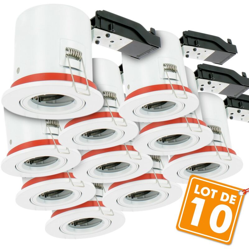 

Lote de 10 soportes orientables orientables BBC D100 con enchufe automático GU10