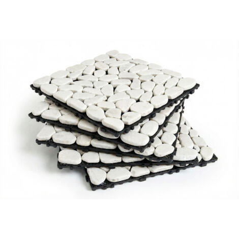 Lote De 12 Baldosas Encastrables Para Terraza Ossa Piedra Blanca 30x30 cm