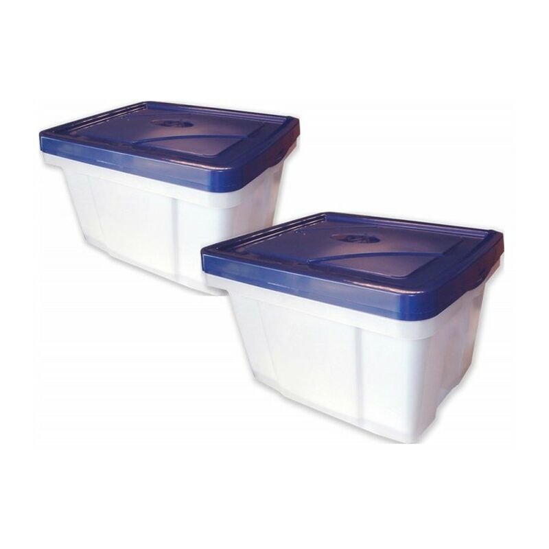 

Mondex - Lote de 2 cajas multiusos con tapa 30L