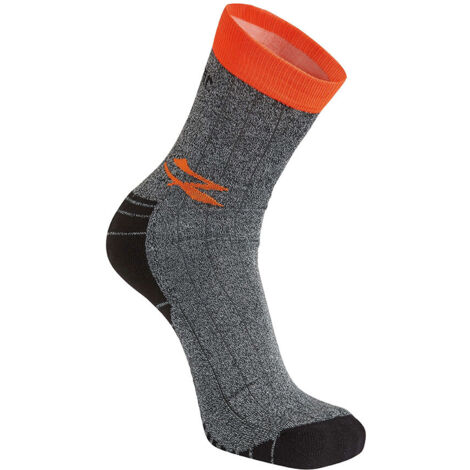 Lote de 2 calcetines altos de trabajo GIADY gris y naranja